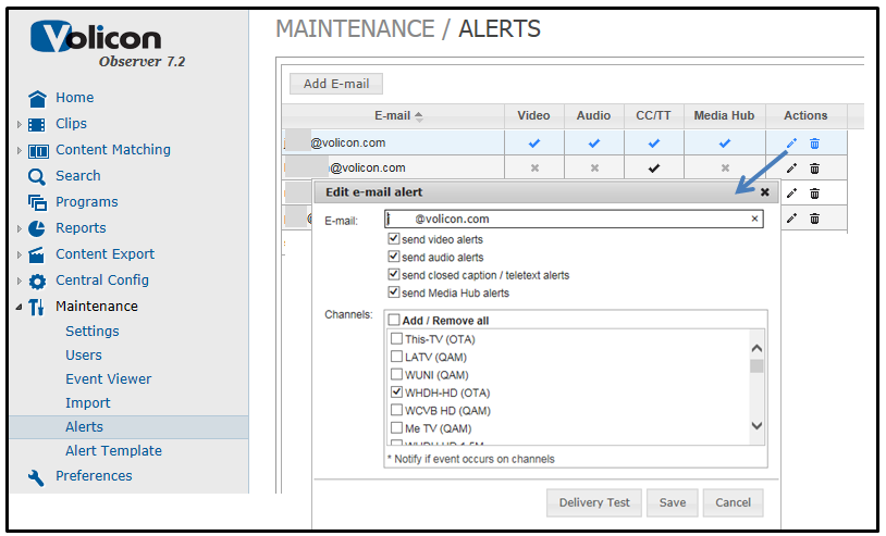 Figure: Alert Email Configuration