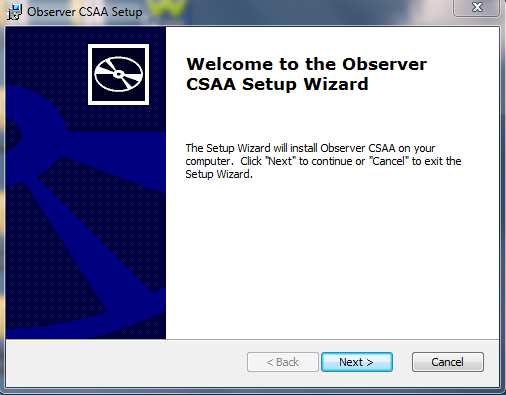 Figure: Observer CSAA Setup Window