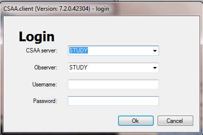 Figure: CSAA Client Login Window