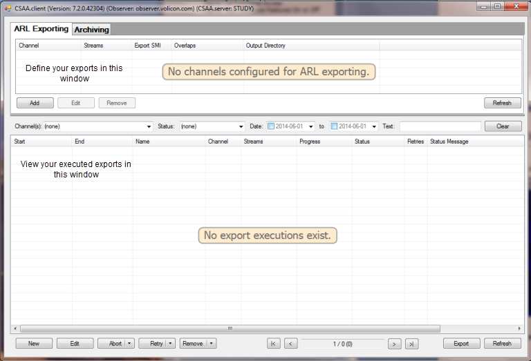 Figure: Initial CSAA Client Window