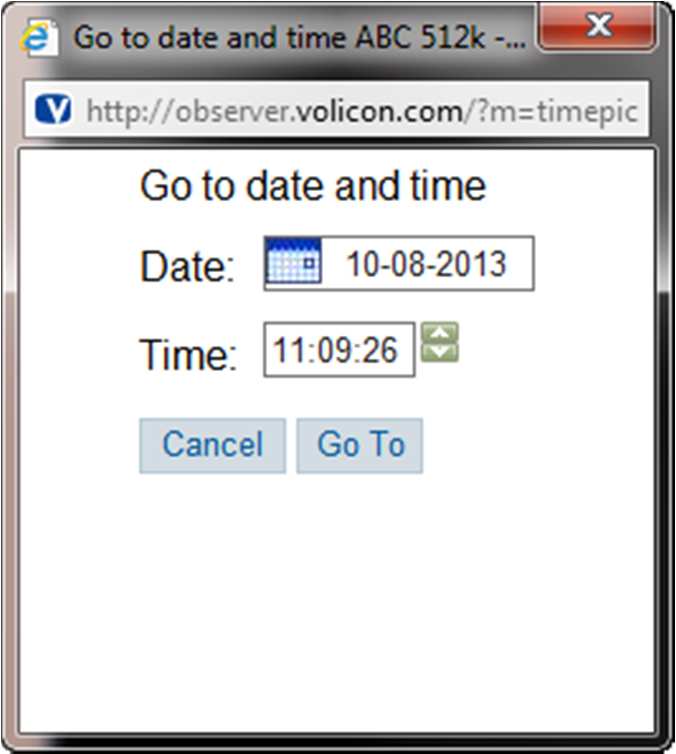 Figure: Go to date and time Window