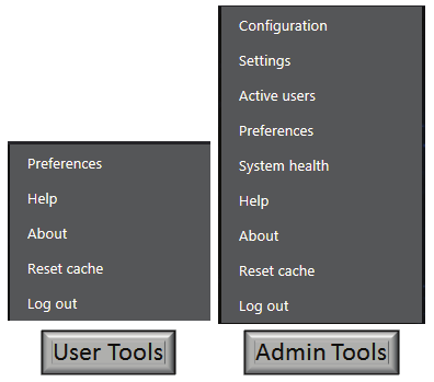 Figure: User vs Admin Tools