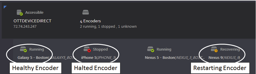 Figure: Group, Probe and Encoder Status