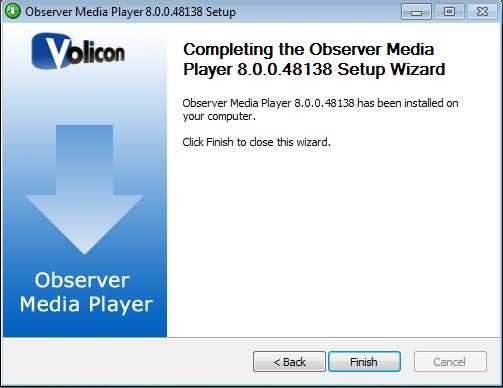 Figure: Completing the Observer Media Setup Wizard Window