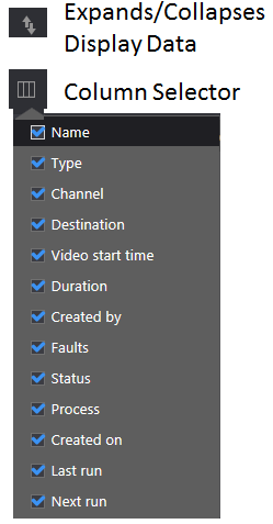 Figure: Management Console Column Selection