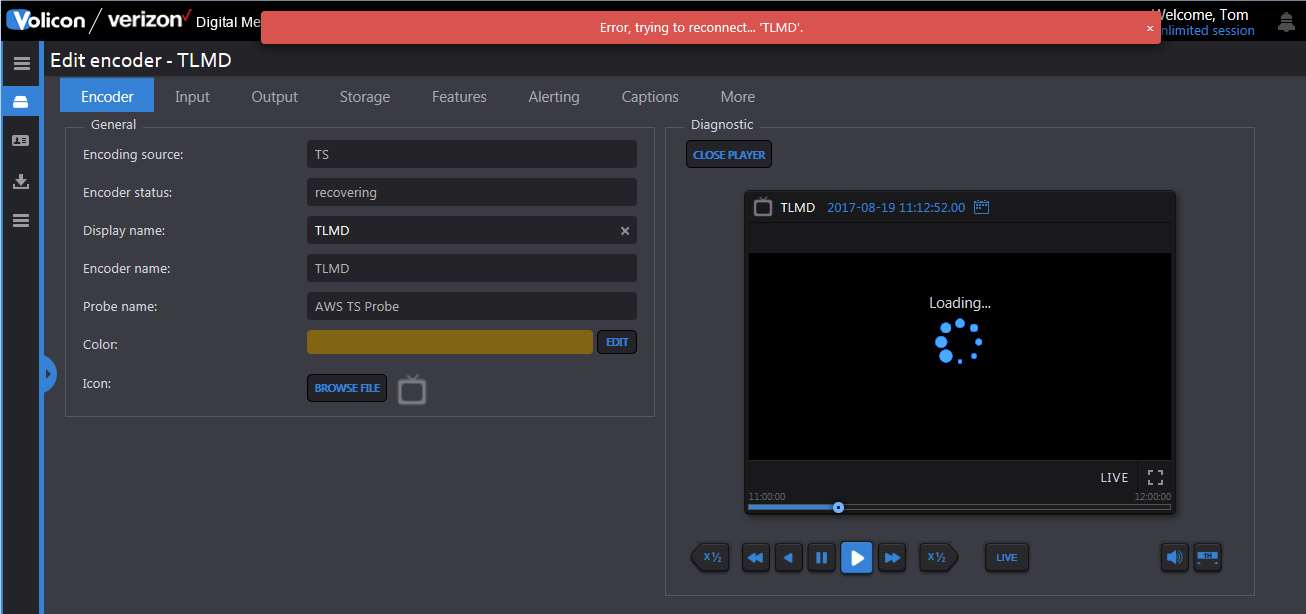 Figure: Encoder diagnostic