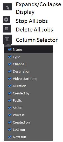 Figure: Management Console Column Selection