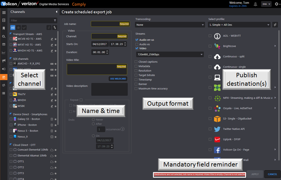 Figure: Schedule export